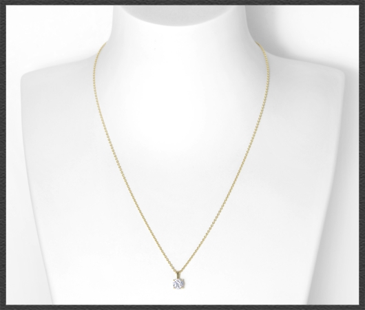 Diamant Collier mit 0,96ct Solitär Brillant, 585 Gold